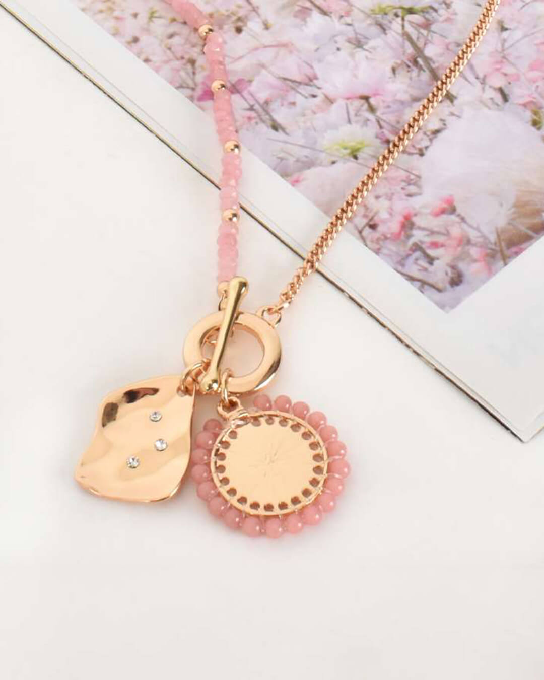 Stone Detail Half Stone Necklace