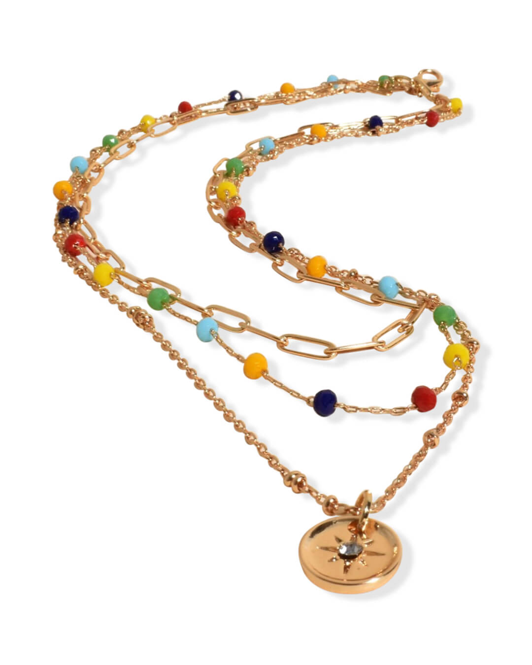 Star Charm Layered Bead Necklace