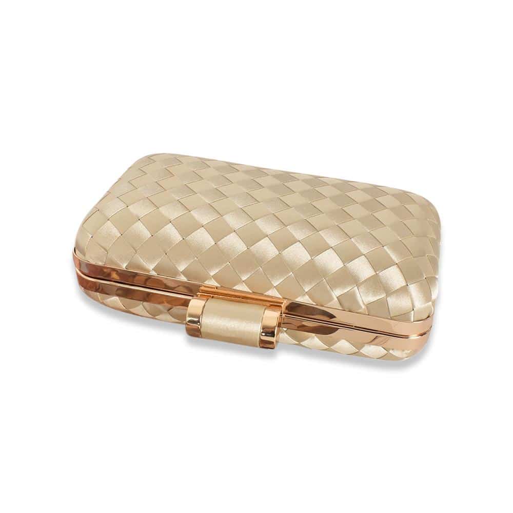 Aurelia Satin Plait Hard Clutch