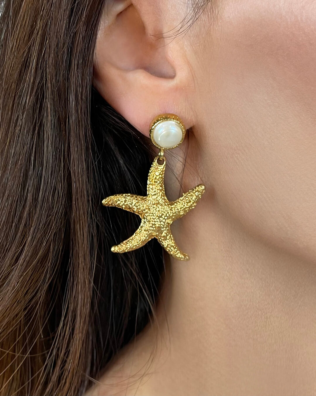 Baroque Pearl Starfish Earrings