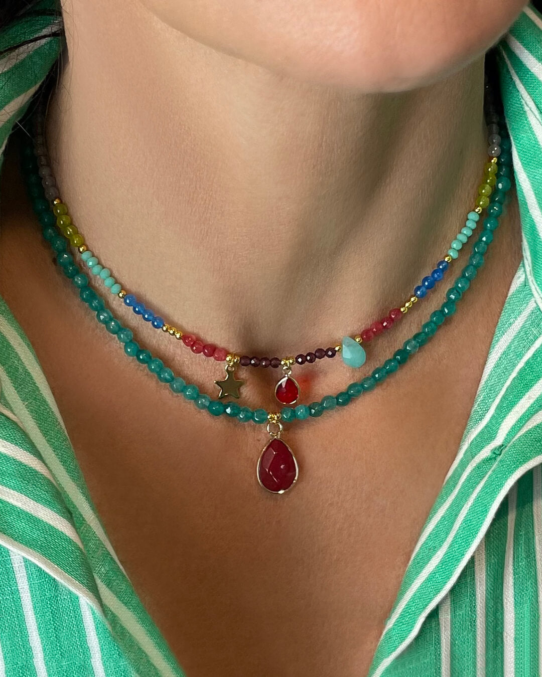 Star Charm Bead Necklace
