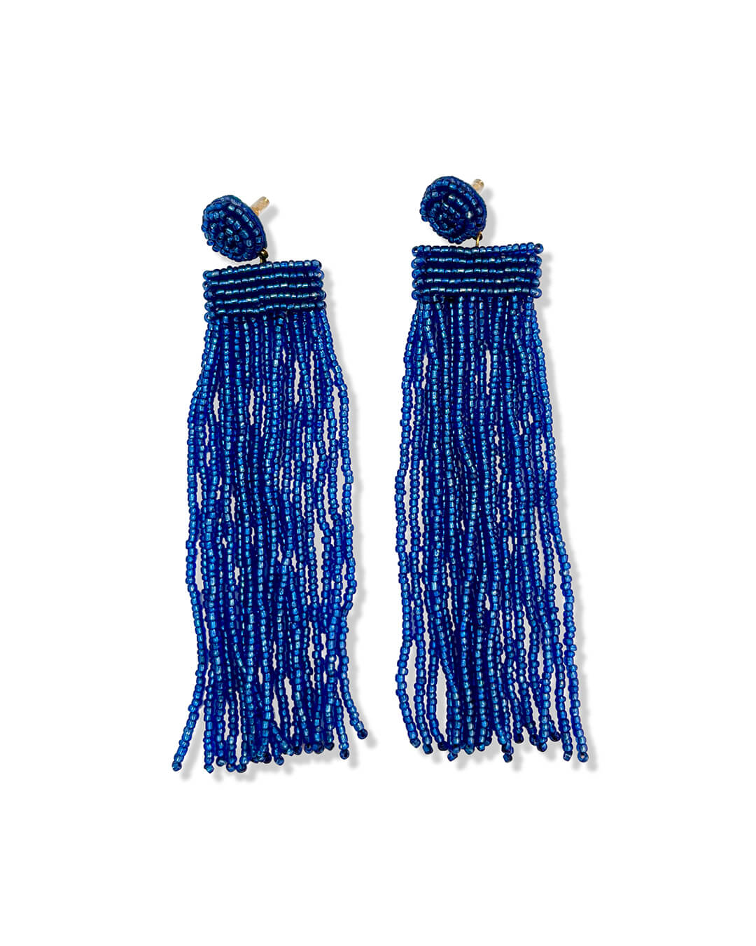 Beaded Tassel Statement Earrings