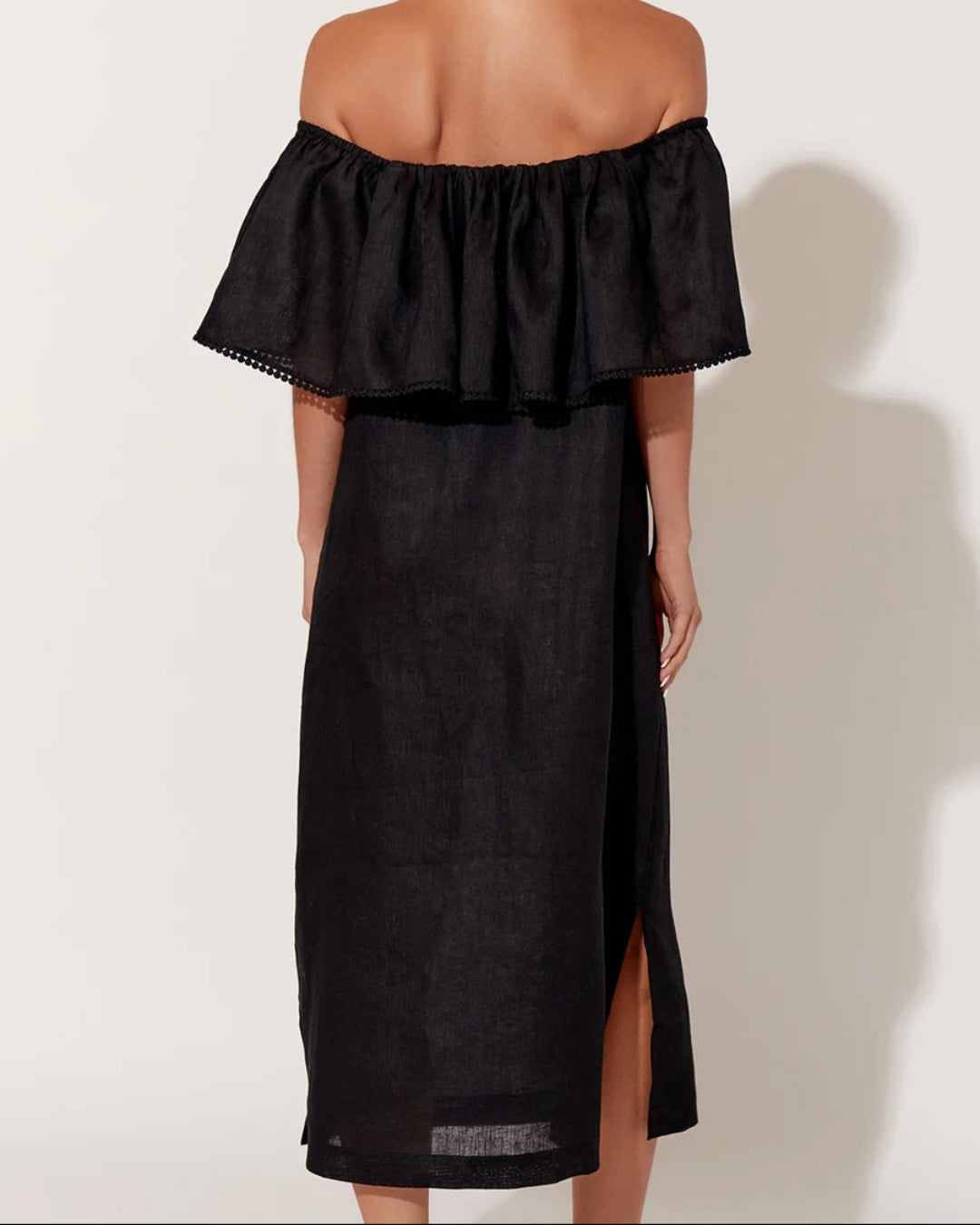 Bronte Lace Trim Linen Dress