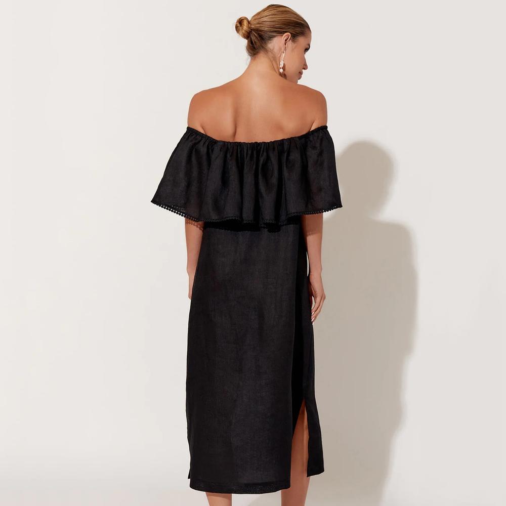 Bronte Lace Trim Linen Dress