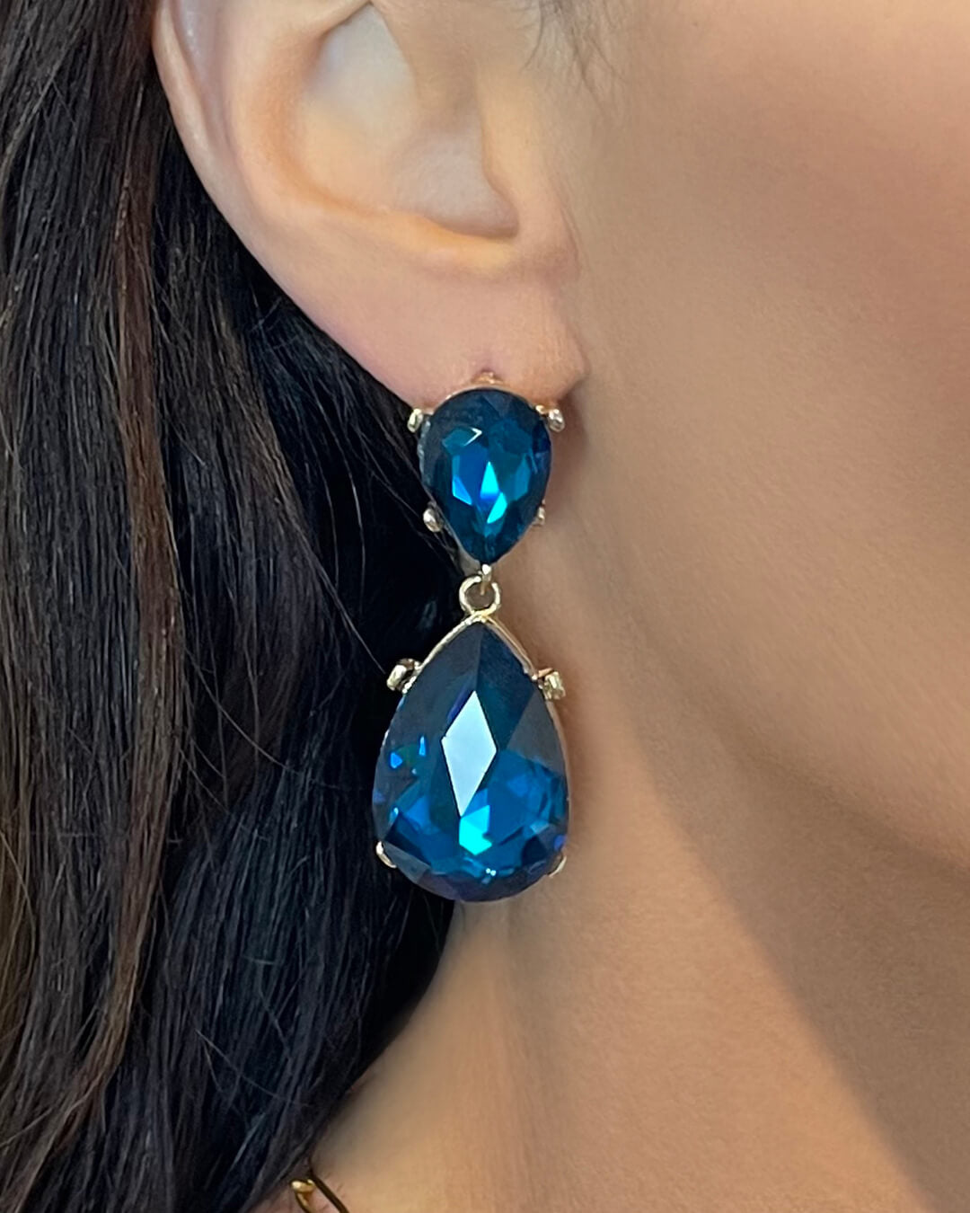 Classic Pear Rhinestone Earrings
