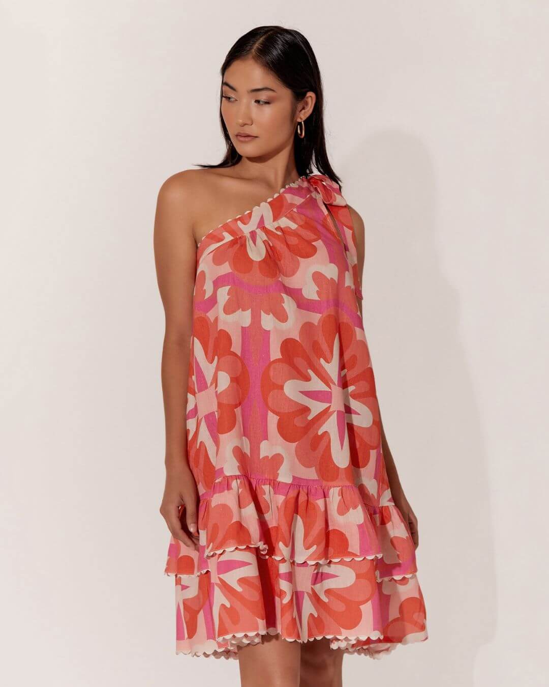 Frida Short Print One Shoulder Dress