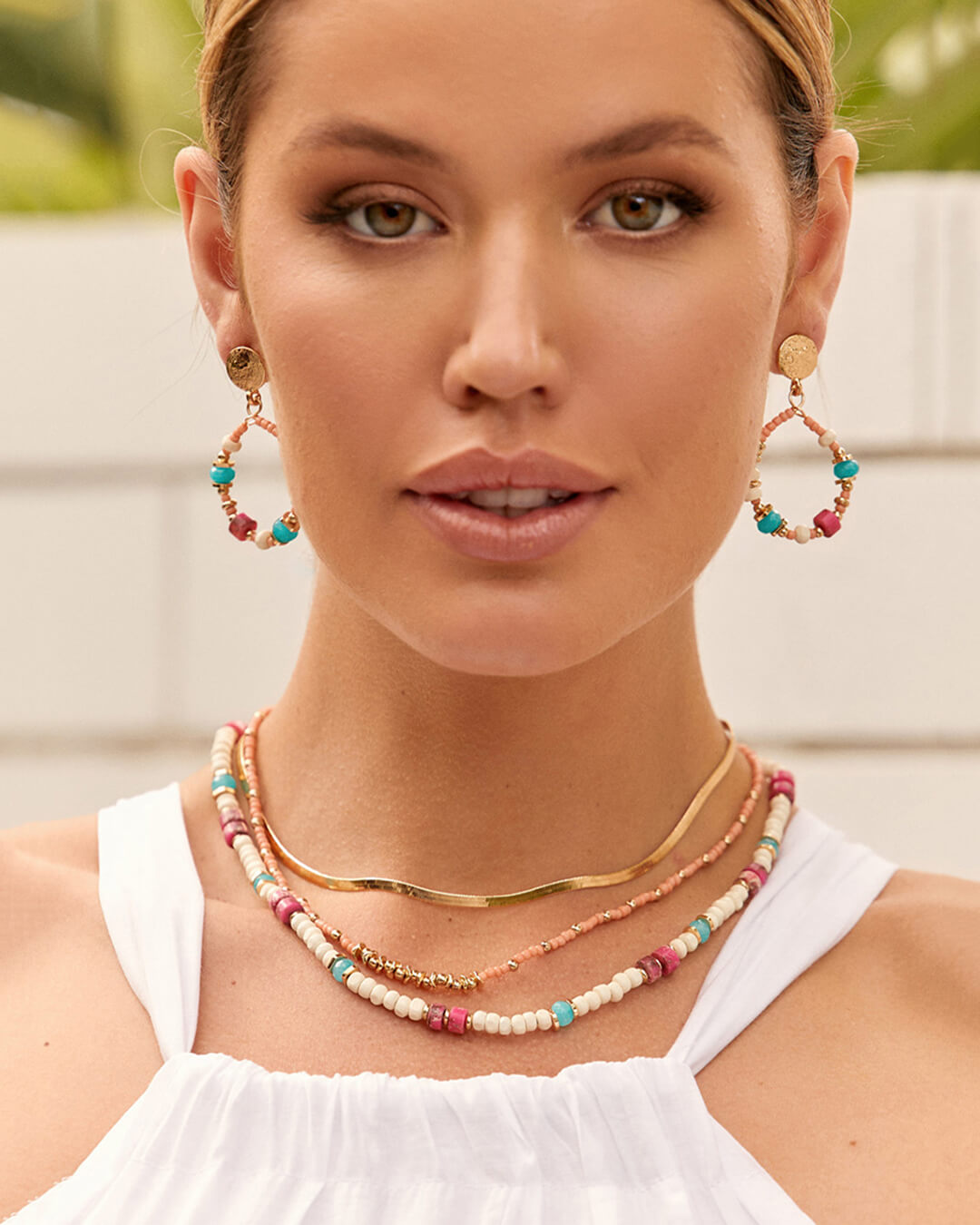 Mixed Bead Panels Layered Necklace