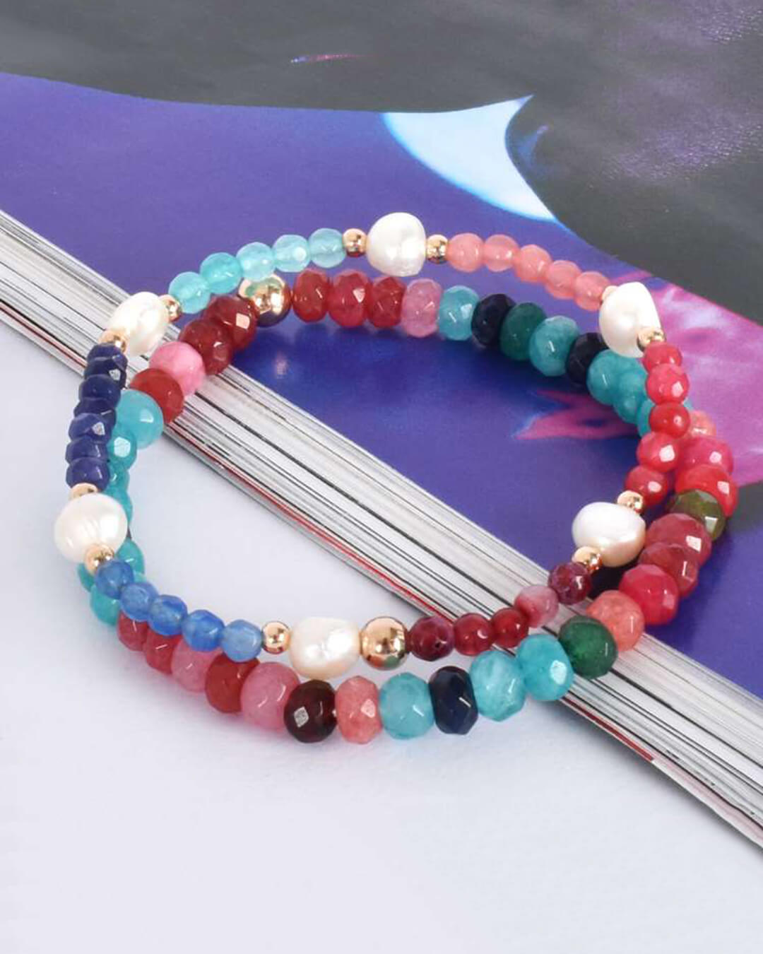 Multi Stone Pearl Mix Bracelet