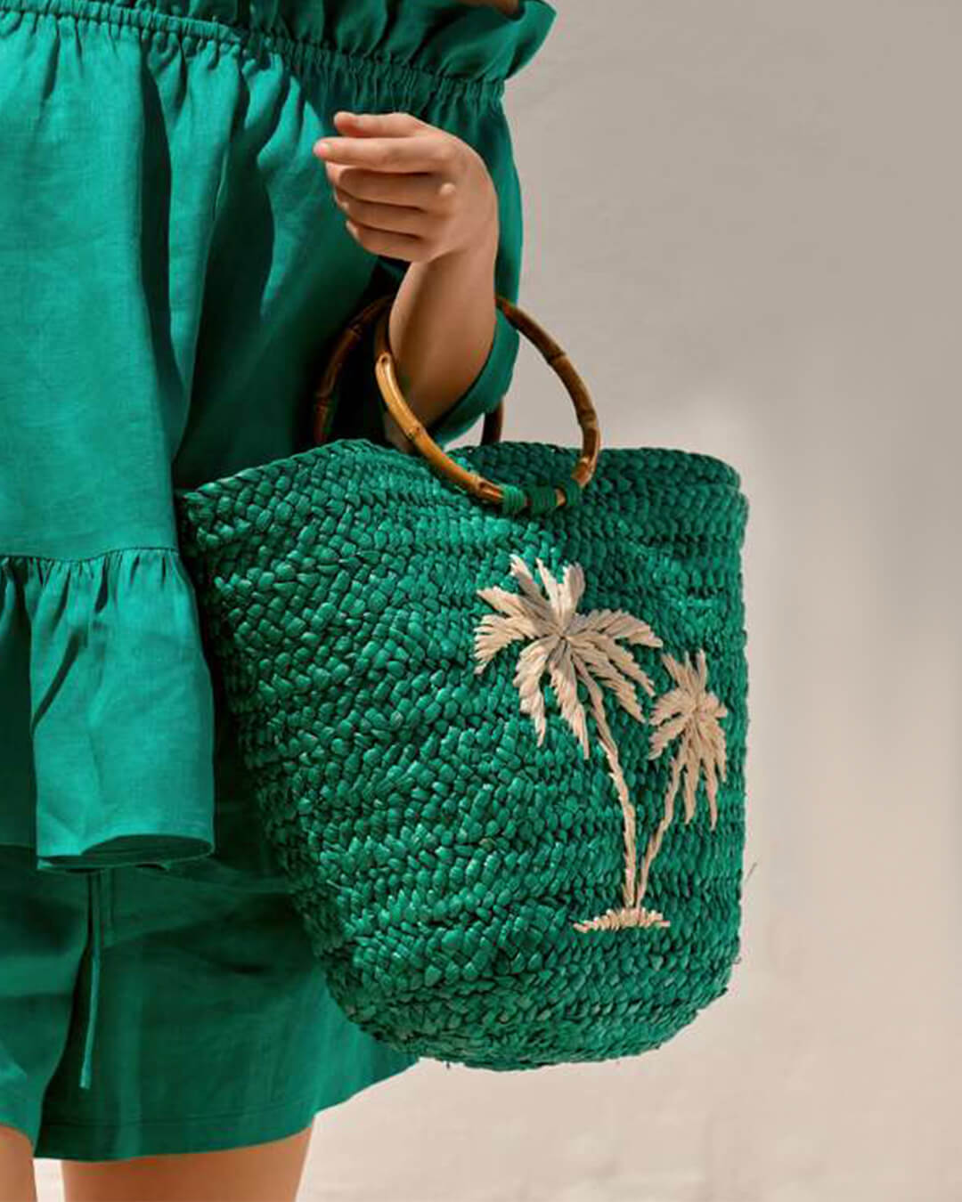 Paradise Beach Palm Stitch Tote