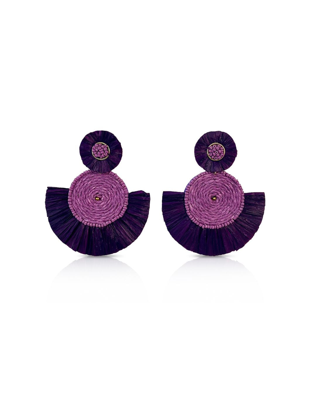 Raffia Disc Statement Earrings