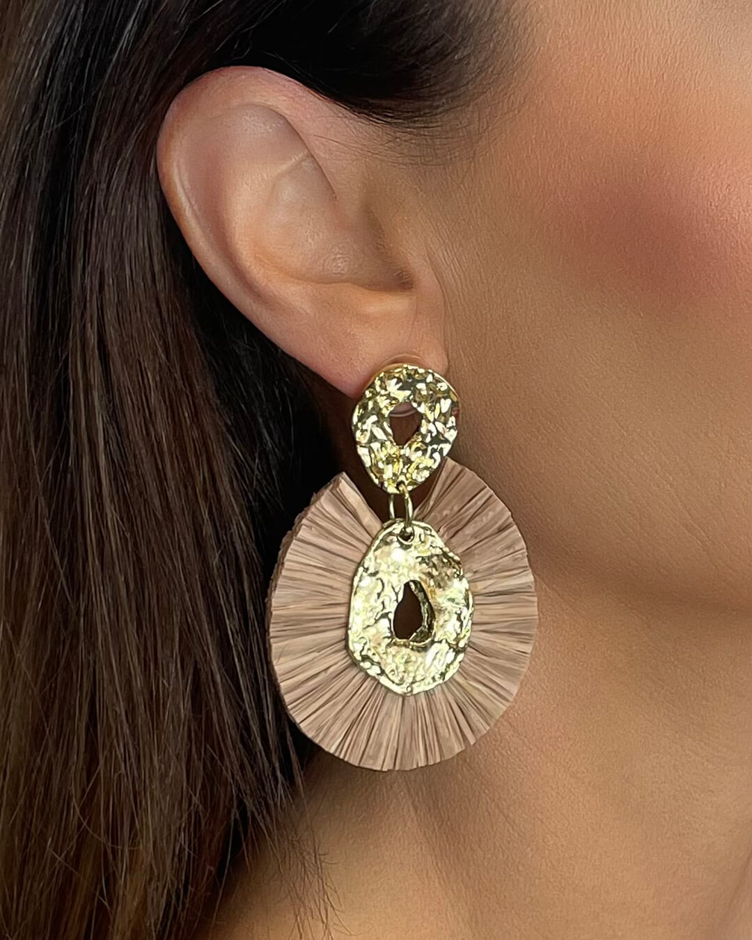 Sculptural Raffia Statement Earrings