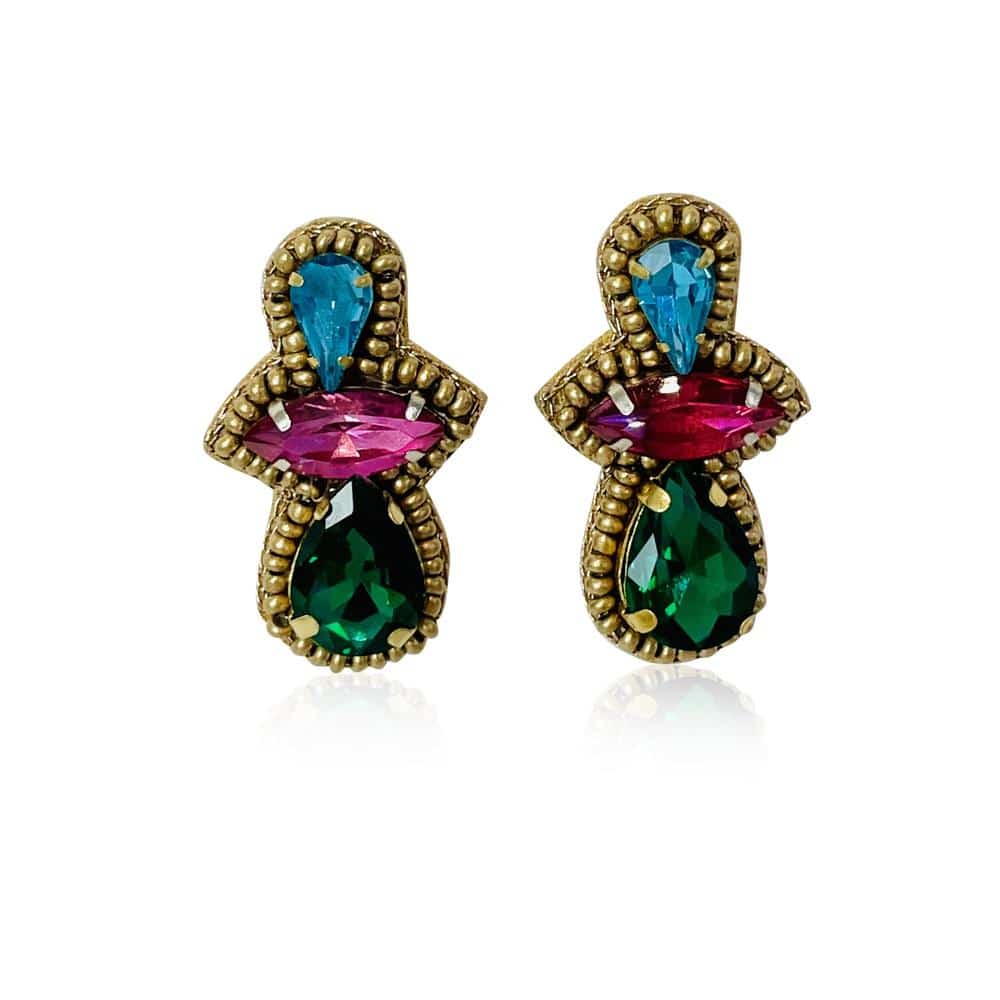 Colourful Glass rhinestone Drop  Earrings