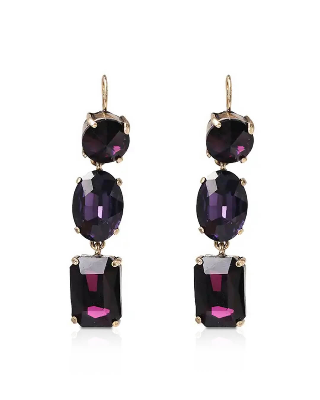 Triple Threat Rhinestone Drop Earrings