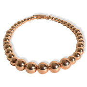 Gold Mixed Metal Ball Beads Loop & Toggle Closure Event Necklace