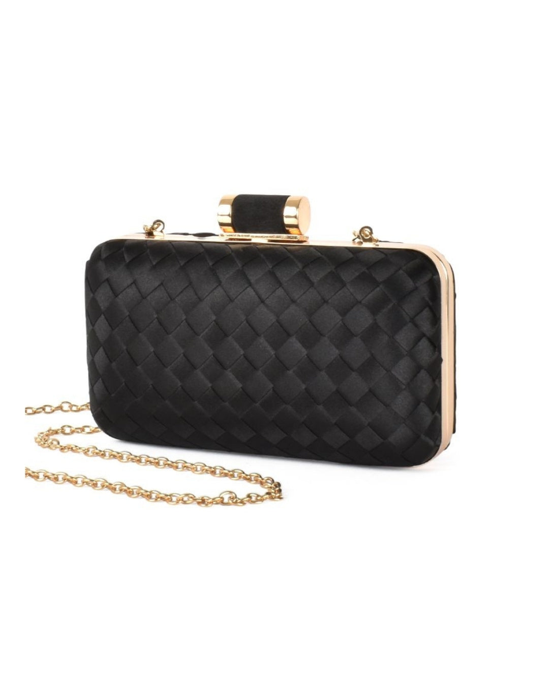 Aurelia Satin Plait Hard Clutch