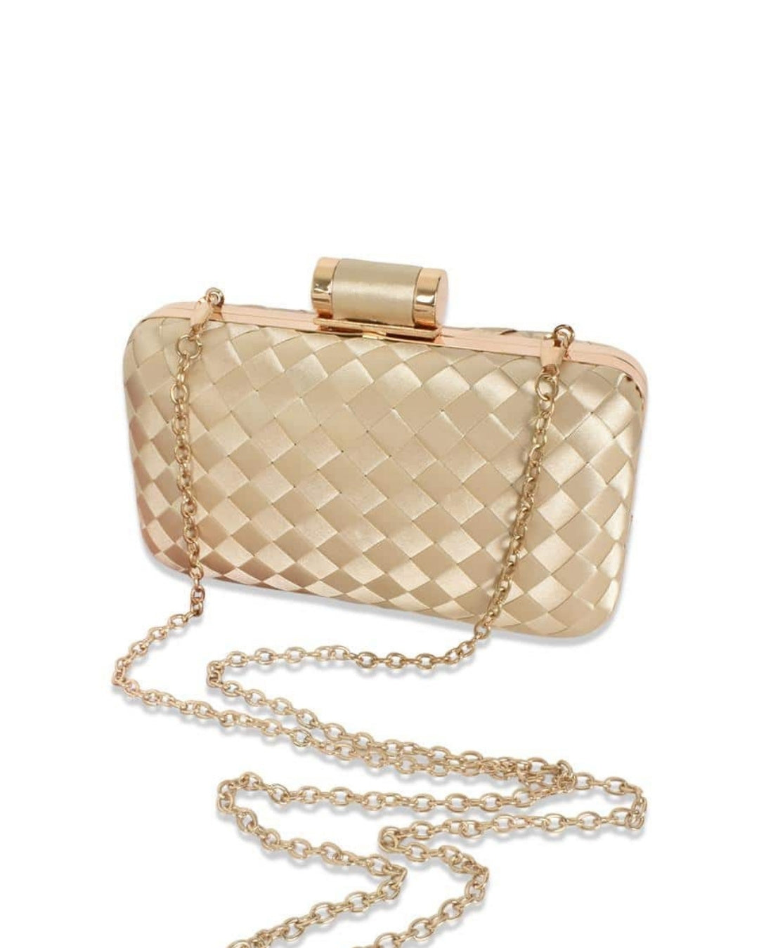 Aurelia Satin Plait Hard Clutch