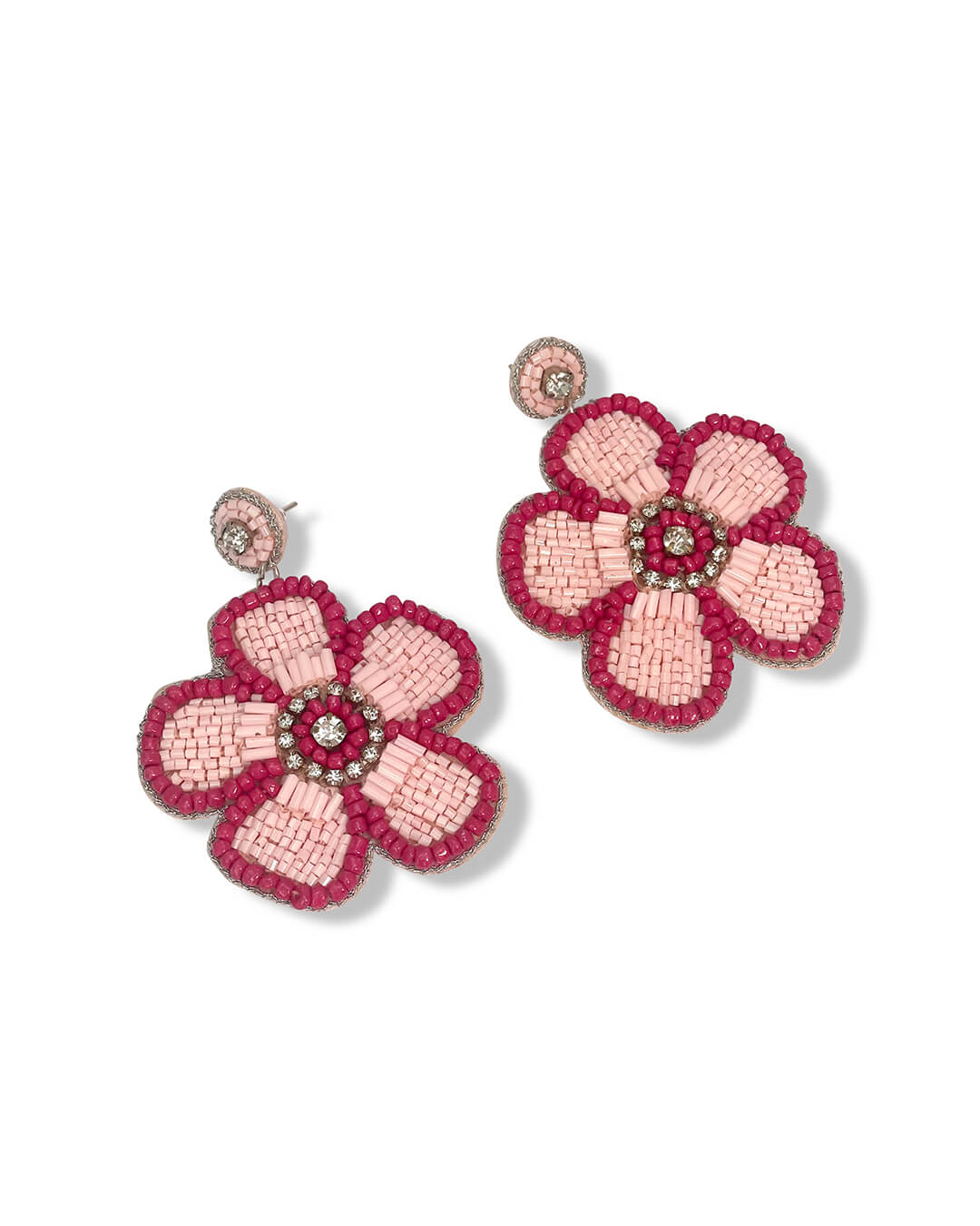 Beaded Daisy Statement Earrings