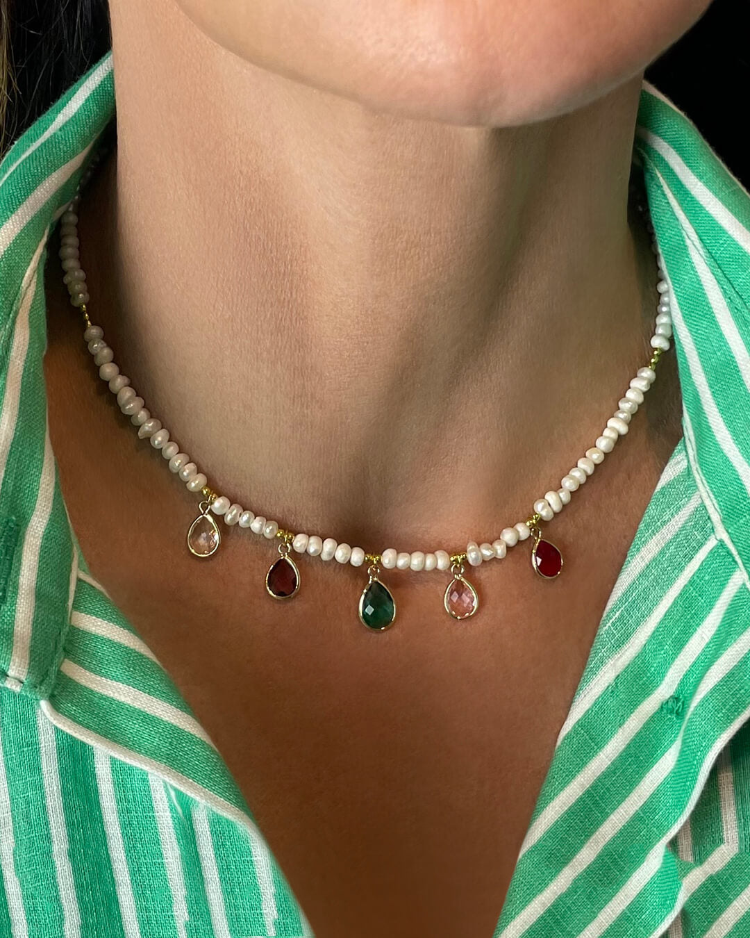 Beaded Mixed Glass Necklace