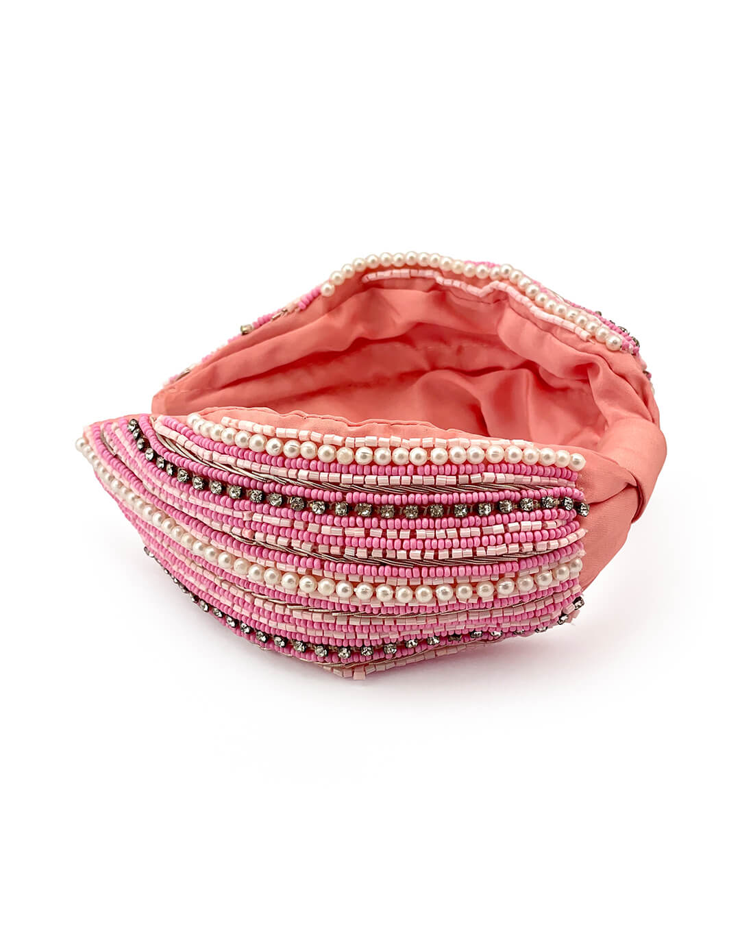 Beaded Pink Knot Headband
