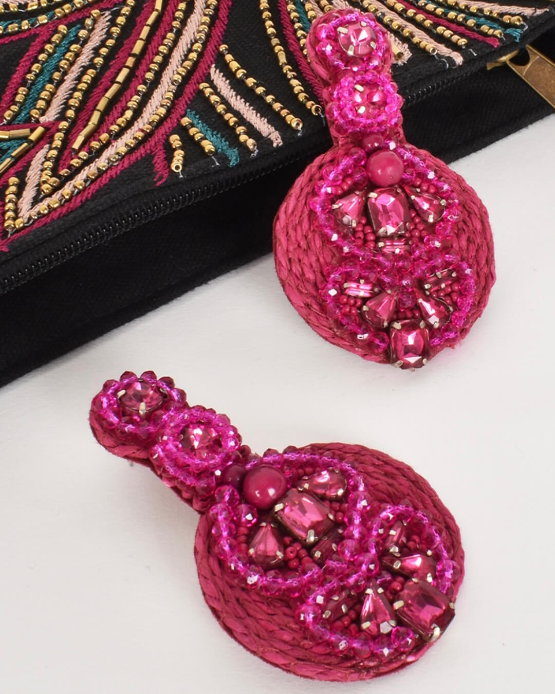 Bordeaux Jewelled Statement Earrings