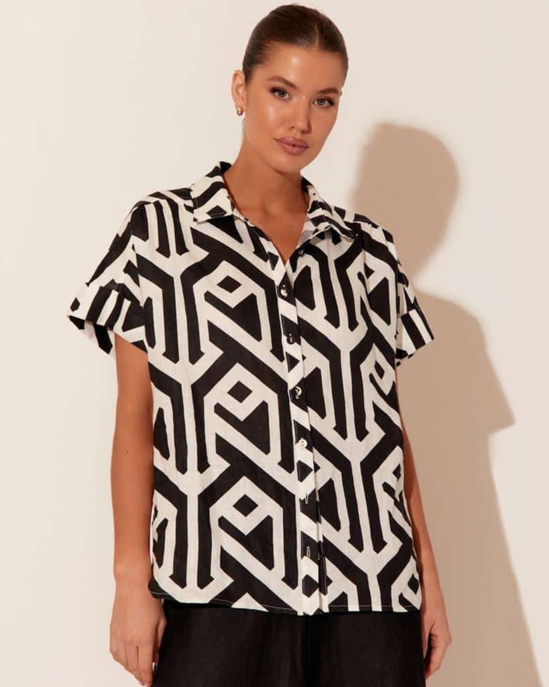 Bryony Short Sleeve Geometric Shirt