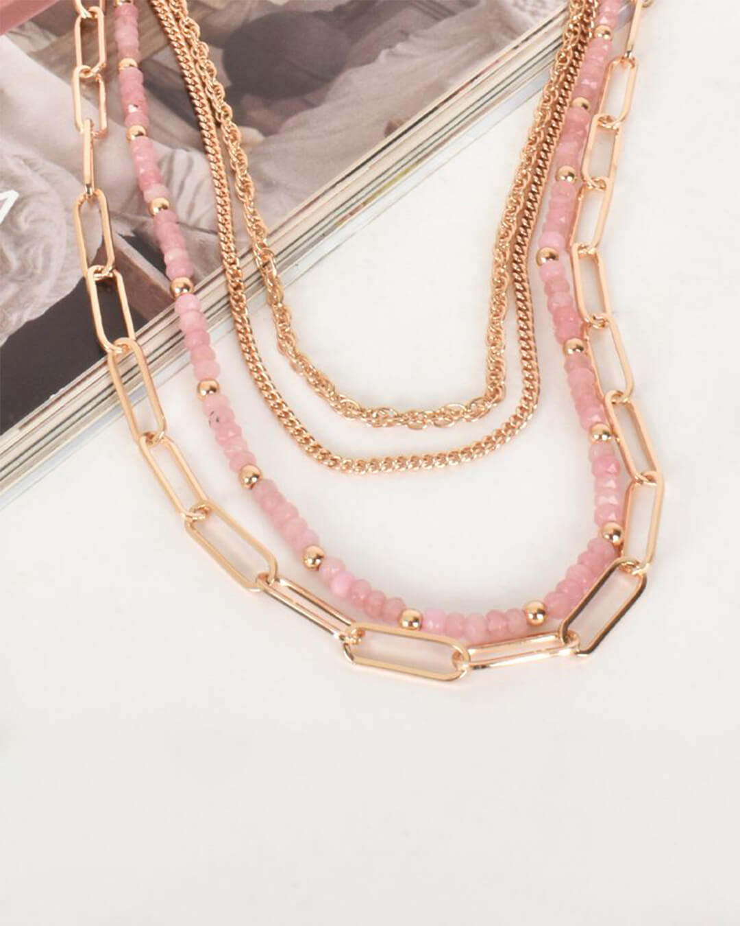 Chain Beaded Layers Necklace
