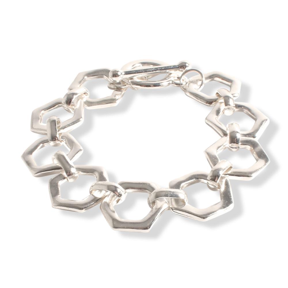 Loop & toggle closure Geo link chain Bracelet Materials: Plated Metal Length 20 cm