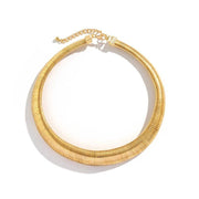 Gold short necklace Chunky statement piece Gold alloy