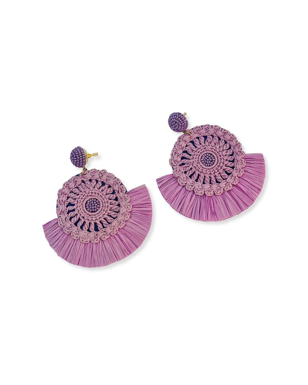 Crochet Bead Statement Earrings