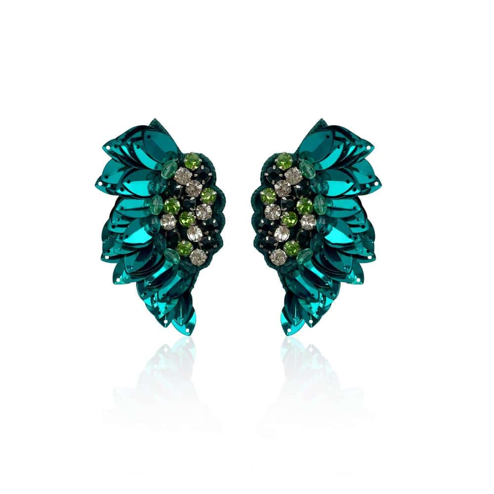 Emerald Angel Wing Earrings