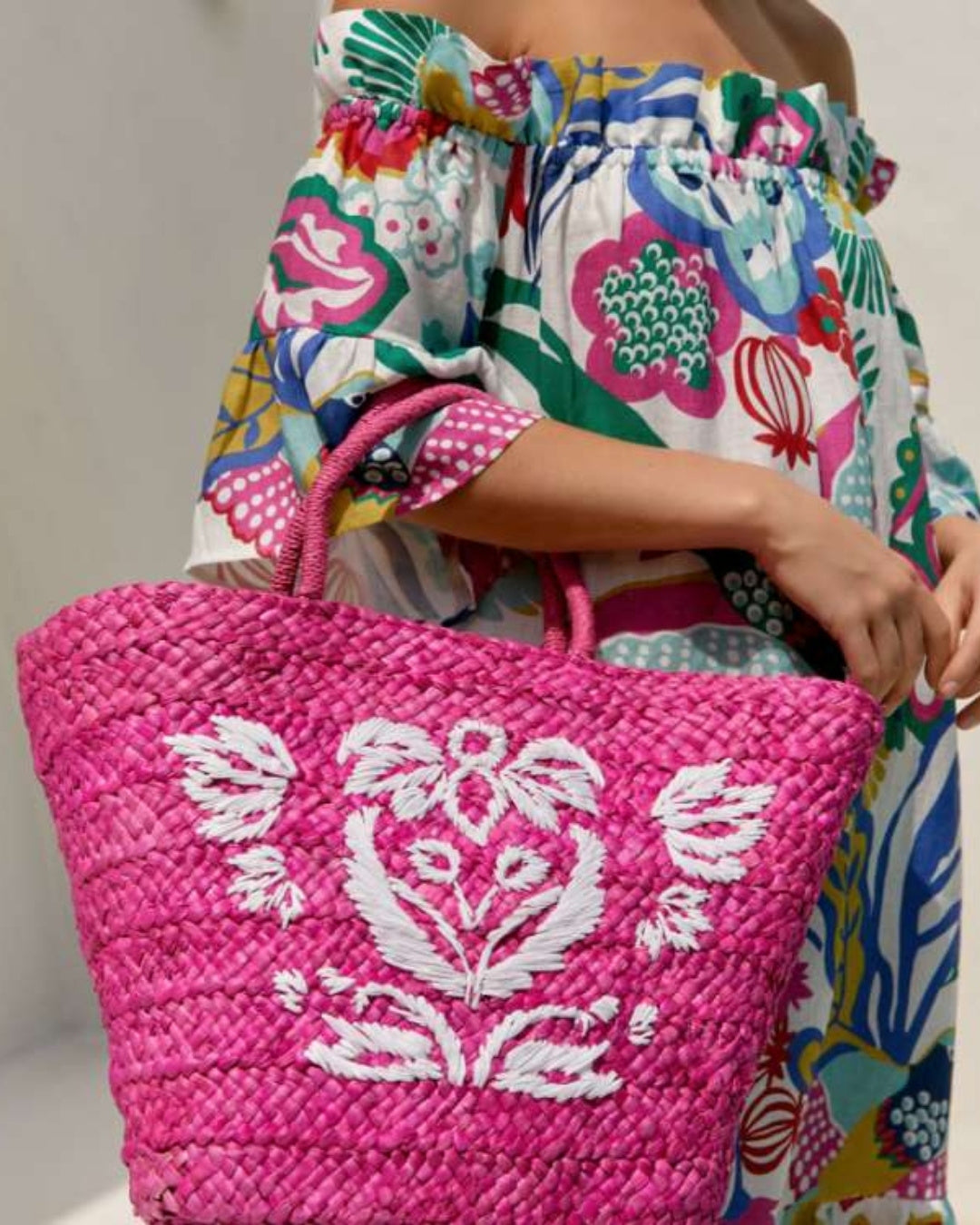 Emily Folk Embroidered Basket Bag