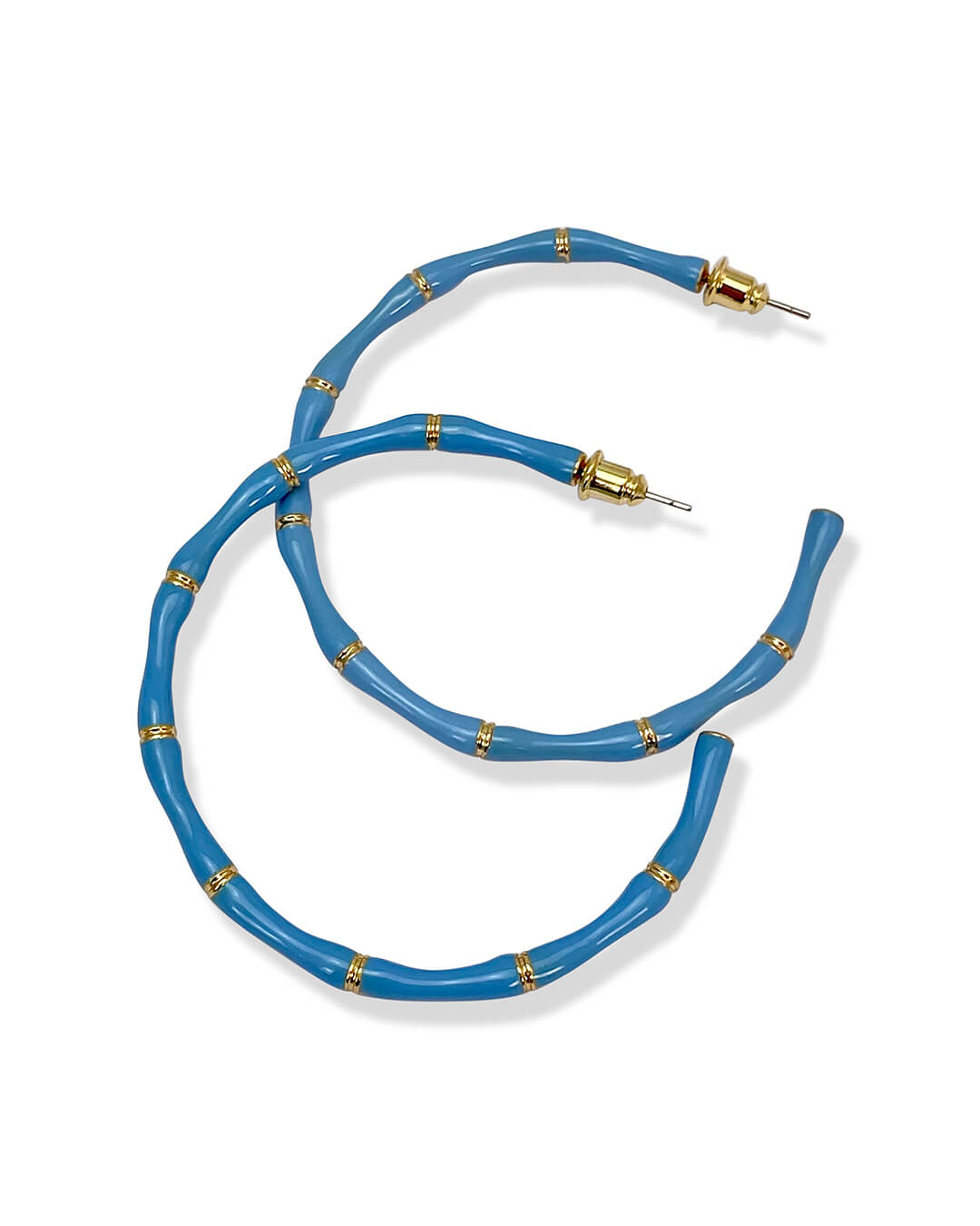 Bamboo Enamel Hoop Earrings