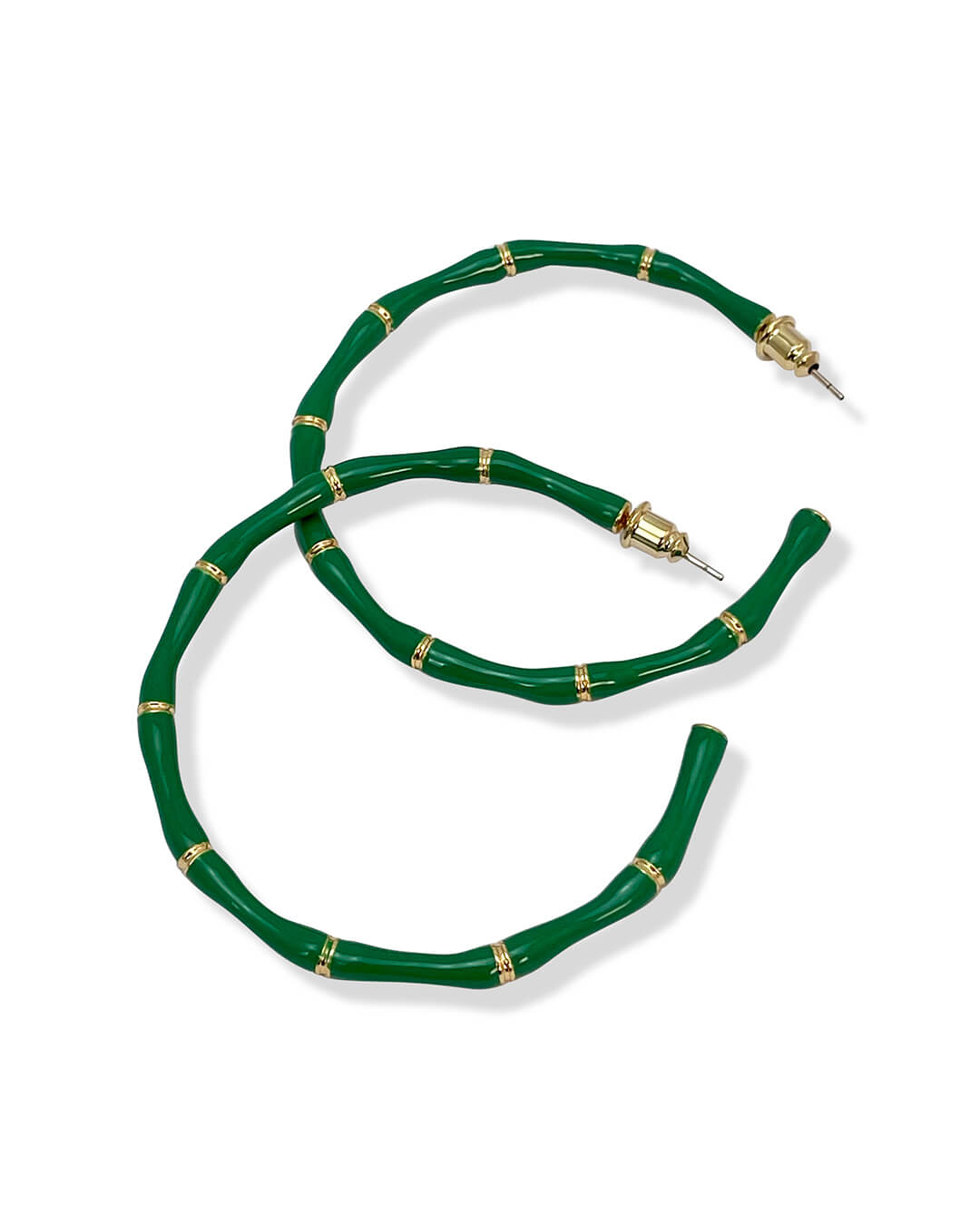 Bamboo Enamel Hoop Earrings