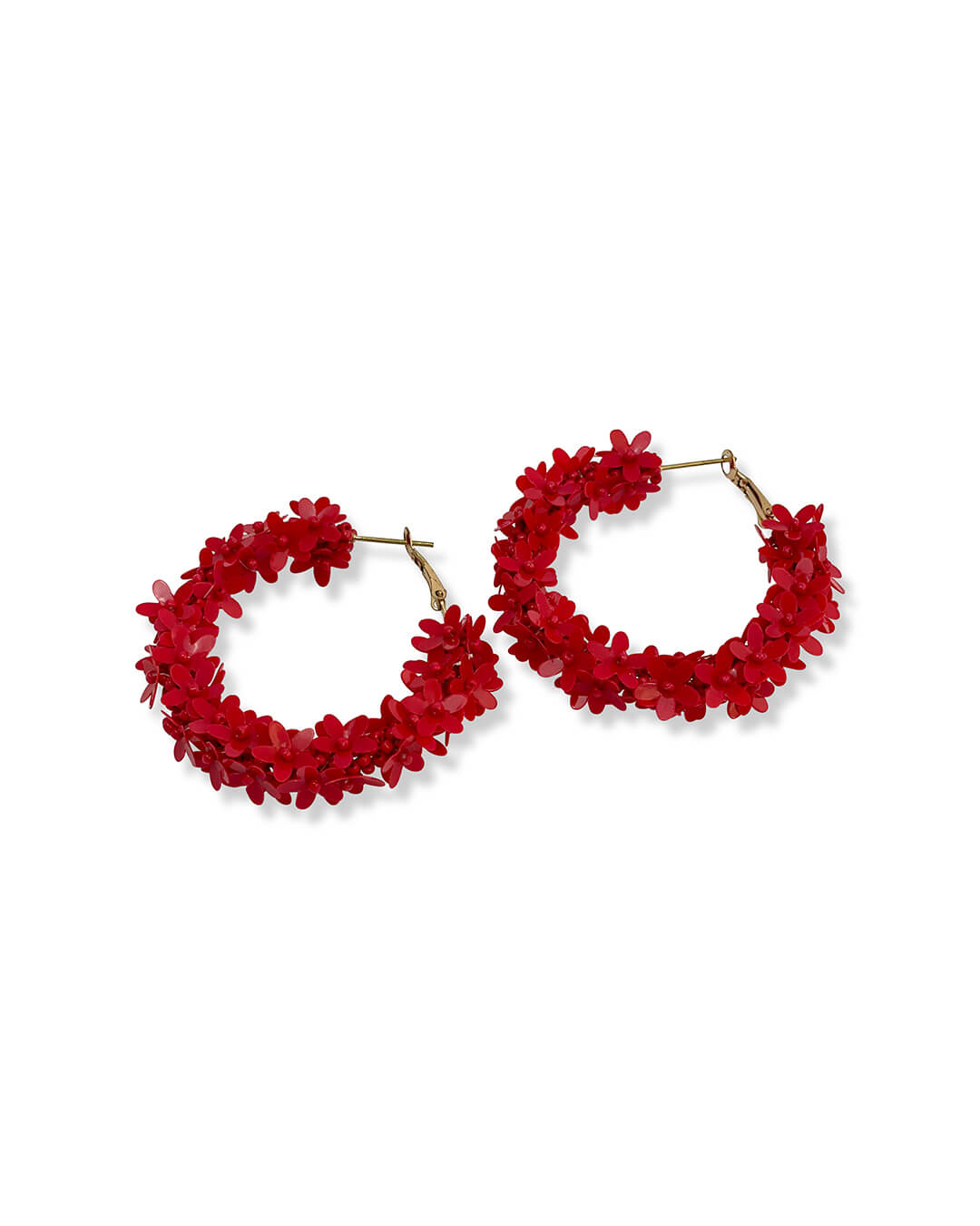 Floral Red Hoops