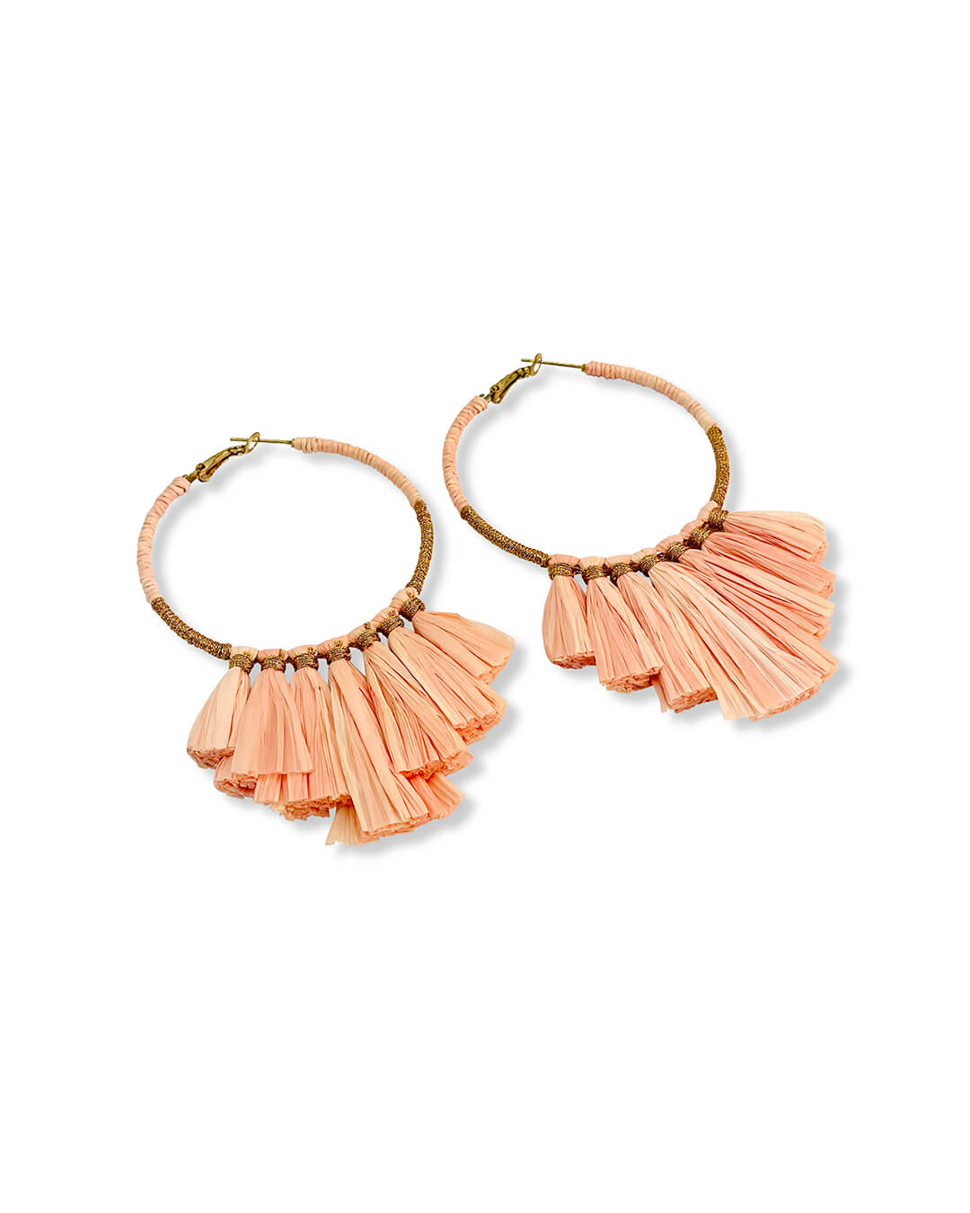 Fringe Raffia Hoop Earrings