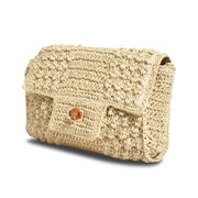 Twist Toggle Knitted Woven Shoulder Bag