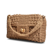 Twist Toggle Knitted Woven Shoulder Bag
