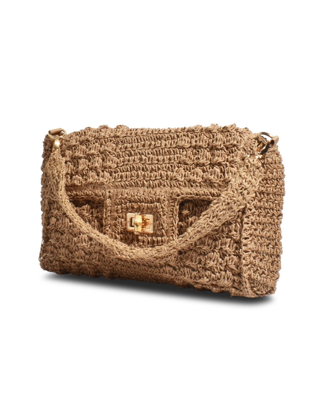 Genevieve Paper Weave Bamboo Handbag