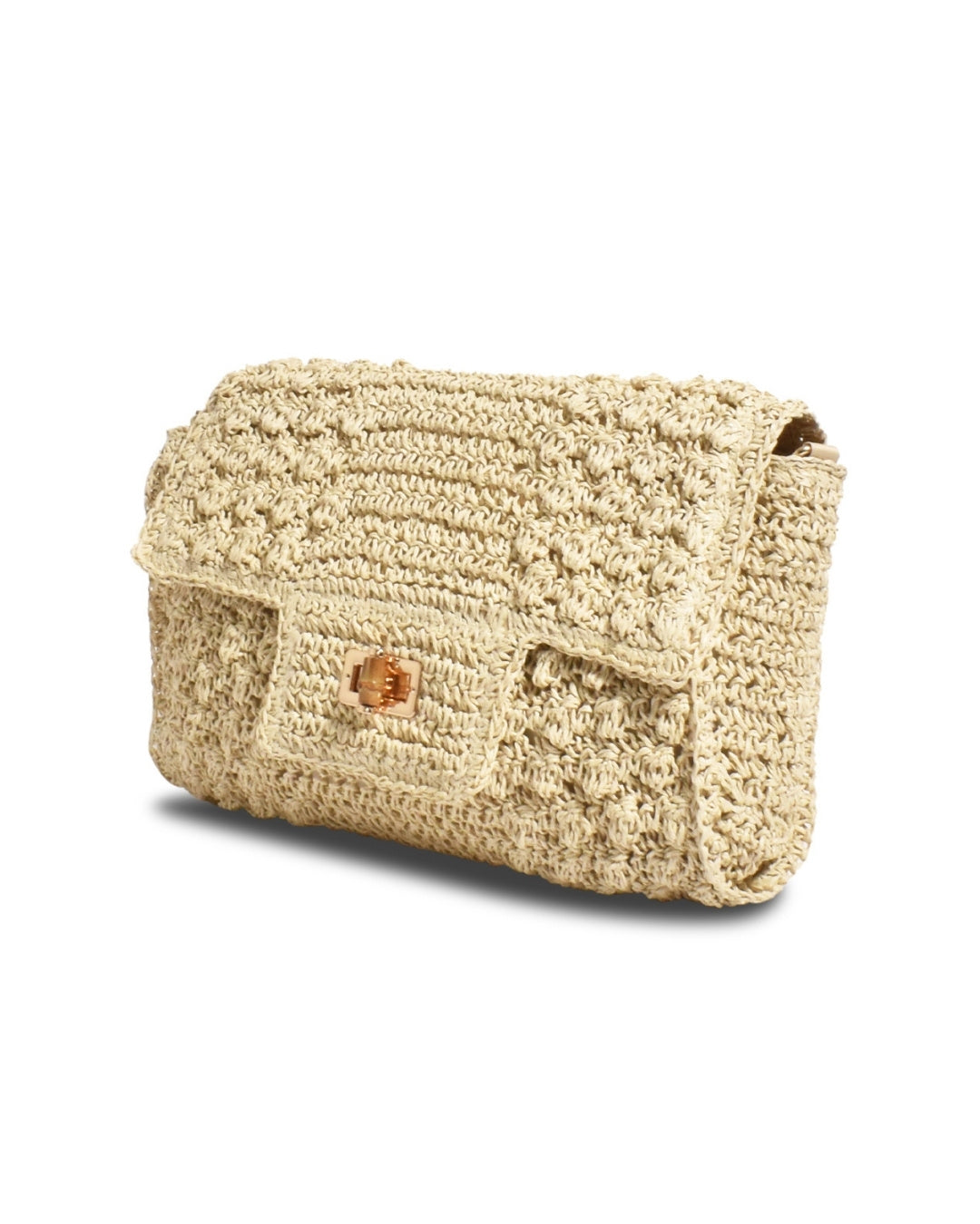 Genevieve Paper Weave Bamboo Handbag