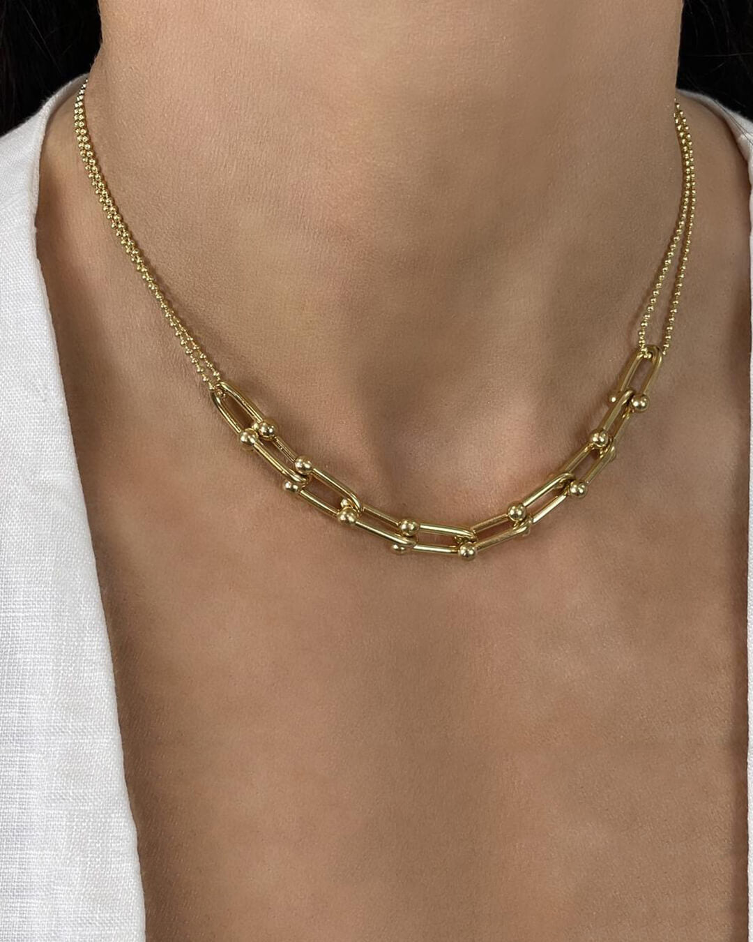 Geometric Dual Chain Short Necklace
