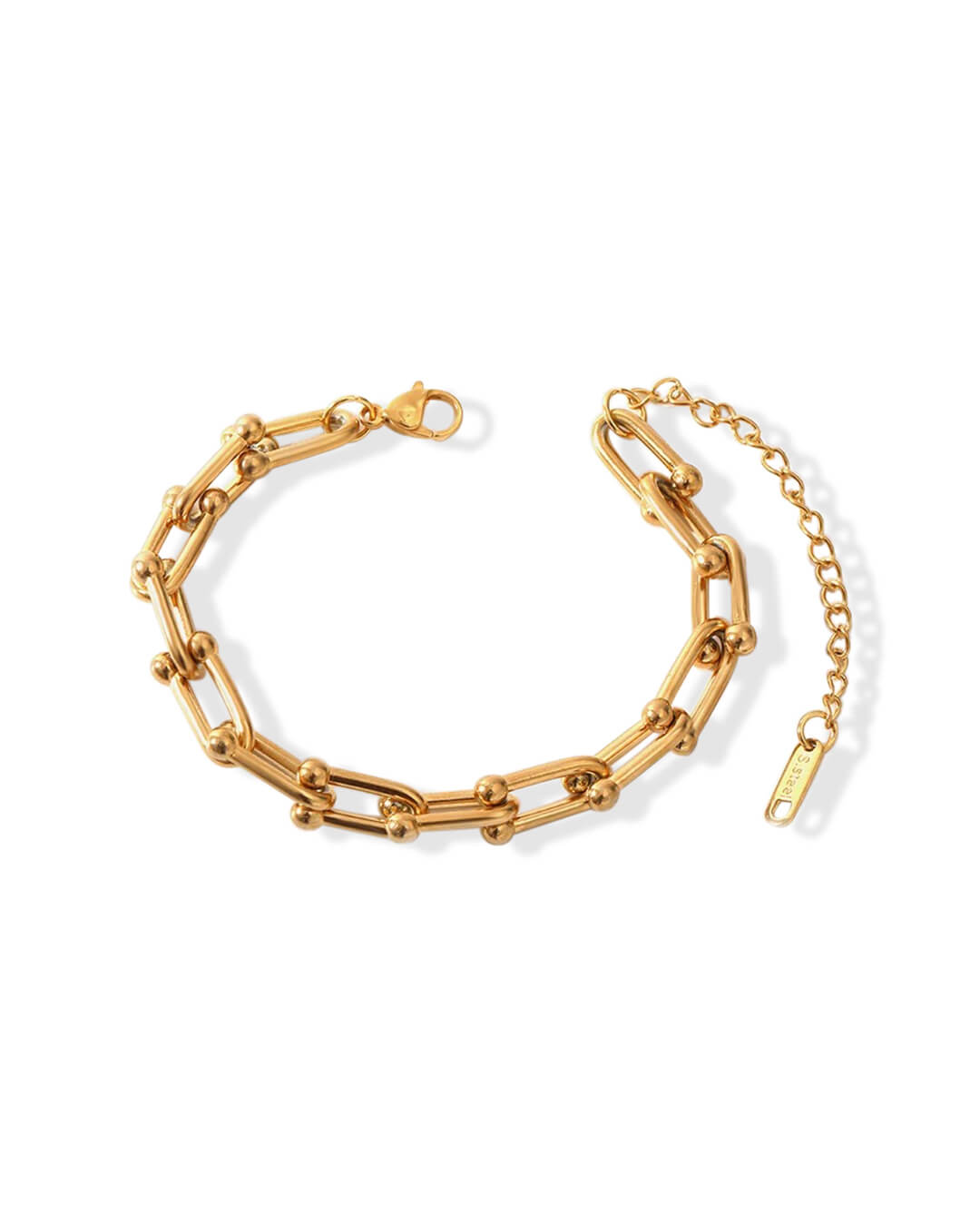 Geometry Chain Gold Plated Bracelet