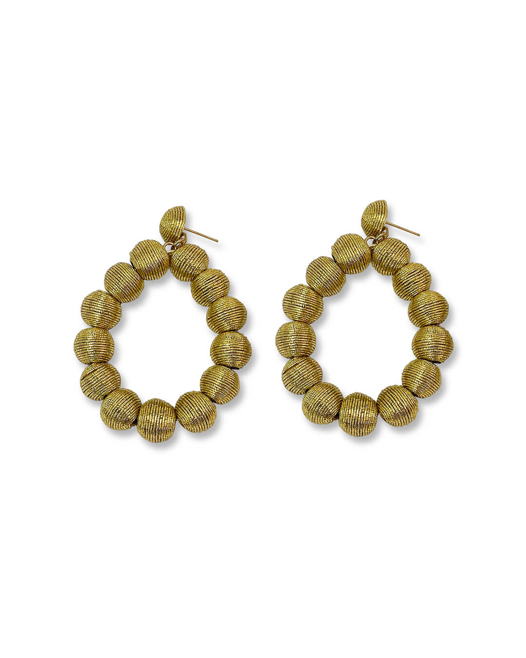 Gold Ball Statement Earrings
