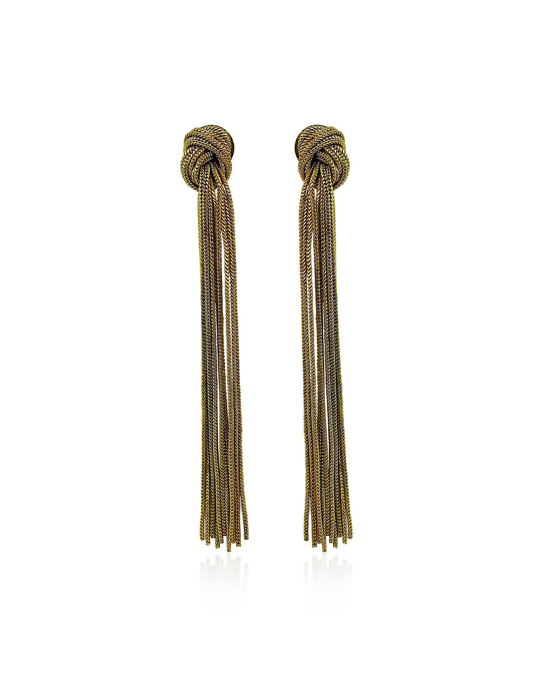 Gold Chain Tassel Earrings