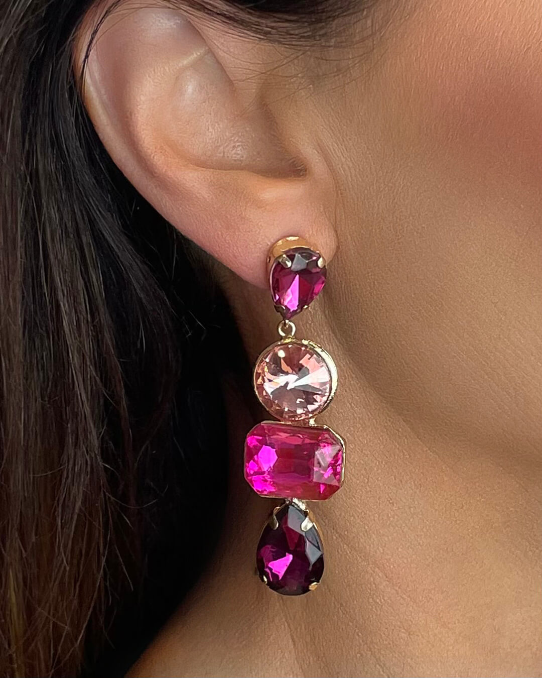 Gweneth Rhinestone Drop Earrings