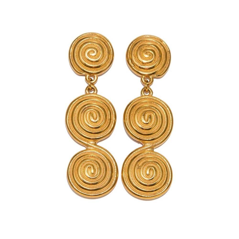 Textured Gold Plated Dangle Earrings