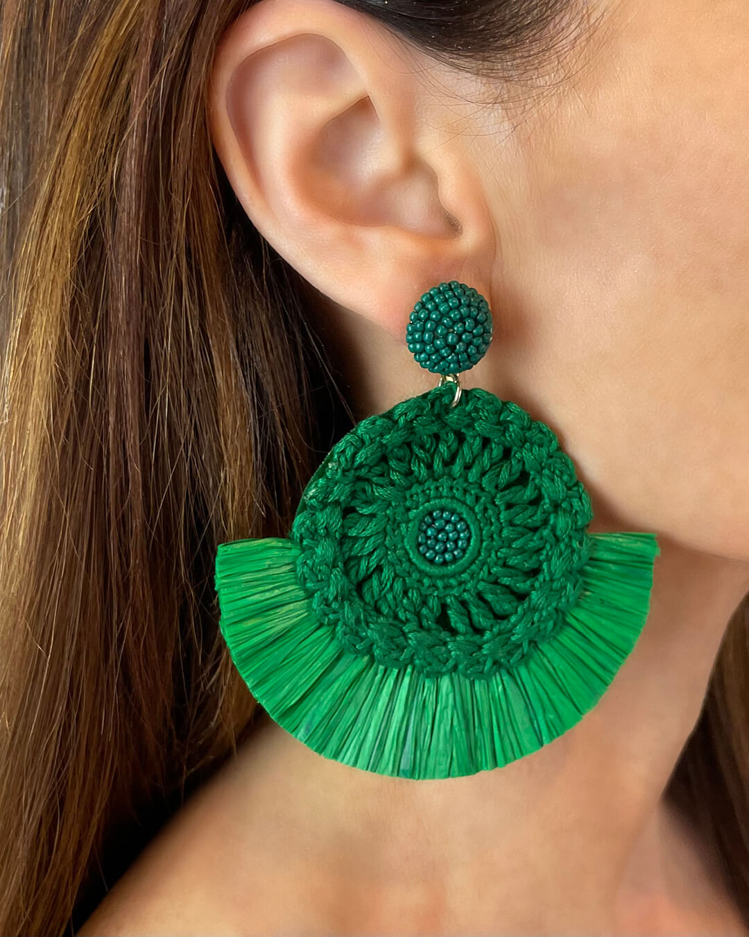 Large Crochet Statement Earrings