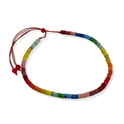 Bright Polymer Flat Bead Adjustable Necklace