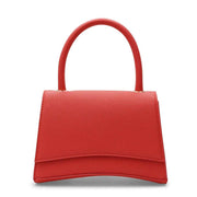 Coral Colour Vegan Leather Top Handle Bag