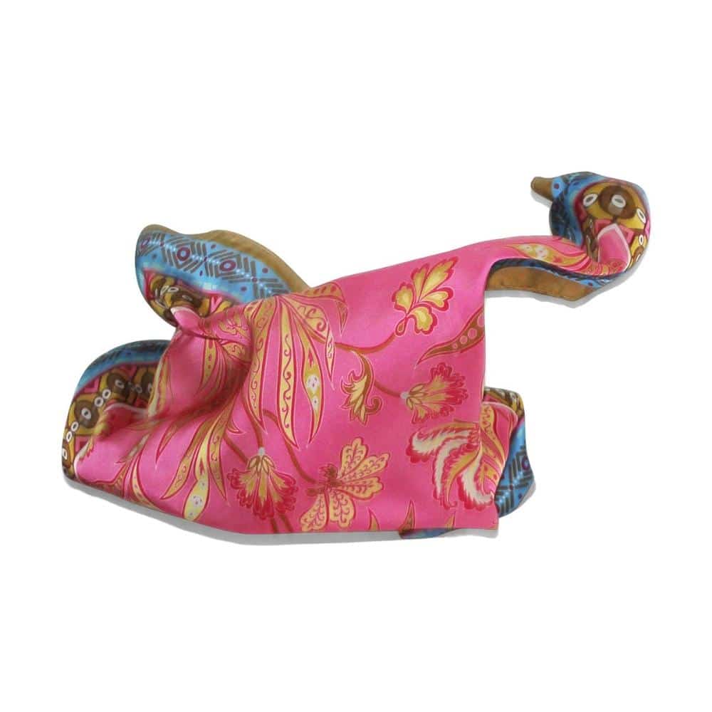 Pink floral  square floral scarf 