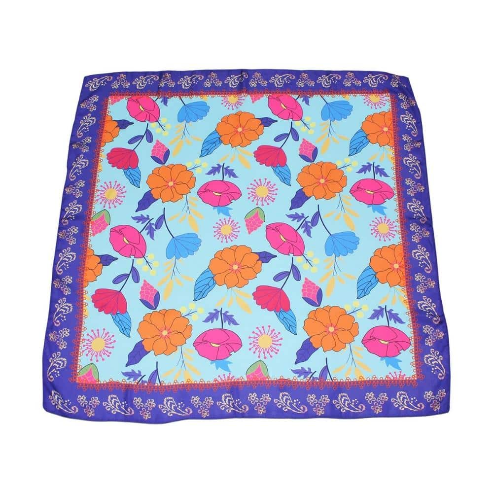 Morgan and Taylor Blue Floral Square Scarf